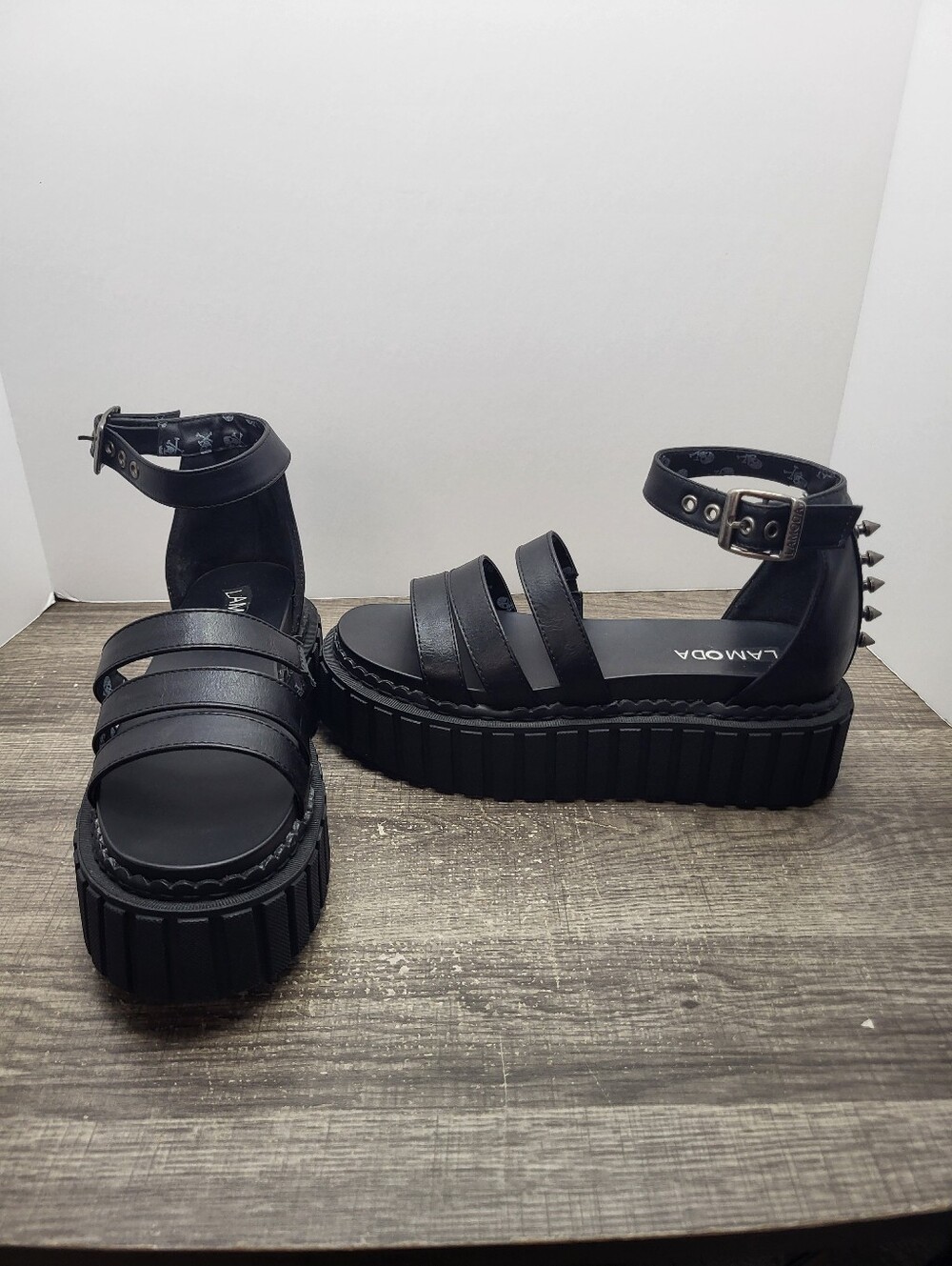 Lamoda Creeper Studded Spikes Platform Punk Goth Chunky Women's Size US 7 UK 5